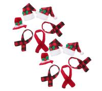 LAPYAPPE Ensemble de 12 Décoration de Bouteille de Noël en Tissu Mini Écharpe et Petit Chapeau de Père Noël pour Bouteilles et Bonbonnières, Ambiance Festive pour Restaurants