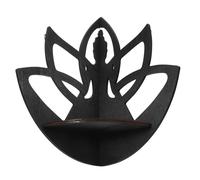 LAPYAPPE Étagère d'angle Murale Lotus en Bois Foncé Multifonctionnelle pour Décoration Intérieure Élégante et Rangement Pratique Maison ou Auberge