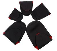 LAPYAPPE Étui à Lentilles en Néoprène Noir et Rouge, 5pcs, Protège Les Chocs Accidentels Clip Pivotant et Boucle Ceinture pour Objectif Appareil Photo