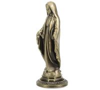 LAPYAPPE Figurine Décorative Vierge en Alliage de Zinc Vintage, Stable et Élégante pour Décoration de Bureau ou Porche, Sculpture Religieuse Catholique Unique