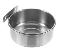LAPYAPPE Gamelle d'eau pour Chien en Acier Inoxydable Ronde Surface Lisse, Pratique et Saine, pour Cage et Cage Grillagée Argentée