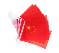 LAPYAPPE Guirlande de Petits Fanions Drapeau Chinois Rouge en Polyester, 10 Mètres 30 Mini Drapeaux pour Décoration Festive Polyvalente Lors de Célébrations et Événements