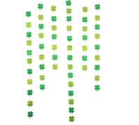 LAPYAPPE Guirlande en Papier Vert à Motif Trèfle, Décoration à Suspendre la Saint-patrick, Guirlande Réutilisable pour Chambre ou Table