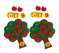 LAPYAPPE Jouet Éducatif en Feutrine Arbre à Pommes pour École Maternelle, Jeu D'association Mathématique Réutilisable, 2 Sets, Coordination Main-œil, Matériel Préscolaire