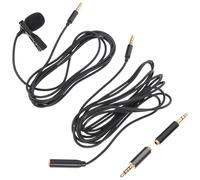 LAPYAPPE Kit de Microphone Portable 2 Sets pour Laptop et Caméra Capteur Omnidirectionnel Facile à Utiliser et Accessoires Inclus pour Diffusion en Extérieur