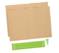 LAPYAPPE Kit D'écriture Braille Réutilisable 27 Lignes 30 Cellules Stylet Et 2 Feuilles Pour Aveugles Plaque En Plastique Solide Pour Apprentissage Et Pratique
