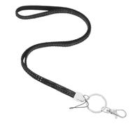 LAPYAPPE Lanière pour Badge D'identification Noire avec Clip Rétractable et Strass, Porte-clés Polyvalent en Alliage de Zinc pour Badges et Clés, Accessoire Élégant pour Femmes
