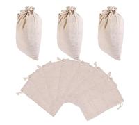 LAPYAPPE Lot de 10 Sachets à Cordon en Coton Lin Beige Réutilisables pour Infusion de Thé et Préparation de Soupe, Multifonctionnels Cuisine et Épices
