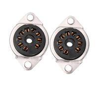 LAPYAPPE Lot de 2 Supports de Tube Électronique 9 Contacts pour Amplificateur de Guitare, Noir, en Plastique et Métal, Montage Châssis Fixation, Accessoire Guitare Essentiel