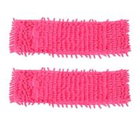 LAPYAPPE Lot de 2 Têtes de Serpillière en Chenille Rouge, Accessoires pour Balai Absorption d'eau, Doux et Gain de Place, pour Nettoyage de Sol et Coins
