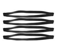LAPYAPPE Lot de 4 Bandes Élastiques en Silicone Noir 30 X 18 CM pour Sangles de Serviette de Plage et Fixation de Seau à Déchets Extensibles Légères et Adaptées aux Chaises de Plage et