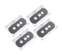 LAPYAPPE Lot de 4 Cassettes Audio Vierges 30 Min Enregistrement Rétro Boîtier Transparent Pratique pour Musique et Enseignement Compatible Appareils Divers Cassettes Amusantes