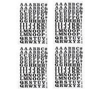 LAPYAPPE Lot de 4 Lettres de Transfert à Repasser en Vinyle Thermocollant Noir, Résistant à L'usure Adhérence Solide pour Paquet à Dos et Tissu, pour Loisirs Créatifs et DIY