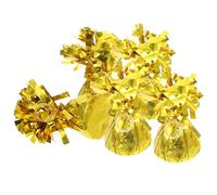 LAPYAPPE Lot de 5 Blocs de Lestage en Aluminium et Béton pour Ballons à Hélium Réutilisables, Poids Dorés pour Décoration de Table Lors D'anniversaires