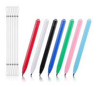 LAPYAPPE Lot de 7 Stylets Légers en Plastique avec Grip Confortable pour Tablette Tactile et Bloc-Notes LCD, Accessoires pour Écrire et Dessiner en Déplacement avec Cordon Élastique