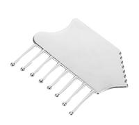 LAPYAPPE Outil de Massage Gua Sha Multifonctionnel en Alliage de Zinc Argenté Design Ergonomique pour Visage, Cuir Chevelu, Bras, pour Maison et Voyage