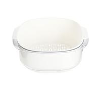 LAPYAPPE Panier à Linge Cuisine Double Couche en Pp Blanc, Panier à Fruits et Légumes pour Lavage et Égouttage, pour Usage Domestique Cuisine