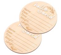 LAPYAPPE Panneau et de Circulaire en Annonce Marron Naissance Bois 2pcs Décoratif Prop pour Photo Fête Naissance Bébé
