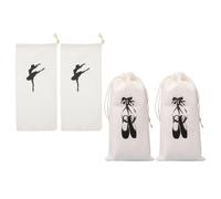 LAPYAPPE Paquet à Chaussures de Danse en Tissu Cordon de Serrage, Pochette Pratique pour Ballerines et Petits Objets, pour Cours de Danse, Lot de 4 Paquet