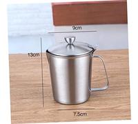 LAPYAPPE Pichet Doseur Inox avec Couvercle Tasse à Café Graduée pour Latte Art Mesure Précise pour Lait et Espresso Chute Adapté Maison et Café