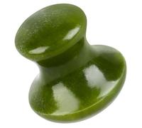 LAPYAPPE Pierre Gua Sha Visage en Jade Vert Champignons de Jade Forme Ergonomique pour Massage Apaisant Visage et Cou Usage Bureau ou Ornement