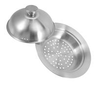 LAPYAPPE Plaque de Cuisson Vapeur Ronde en Acier Inoxydable 304 Couvercle, Facile à Nettoyer, Ventilation, Maison Hôtels