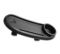 LAPYAPPE Plateau à Goûter en Plastique Noir pour Poussette avec Porte-gobelet Amovible, Stable et Facile à Nettoyer, Accessoire Pratique pour Bébé en Promenade