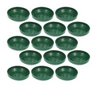 LAPYAPPE Plateau Rond en Plastique Vert 25pcs pour Fixation de Mousse de Fleur, Base Solide pour Arrangement Floral, Centre de Table et Décorations D'événements