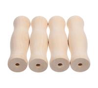 LAPYAPPE Poignées de Rechange en Bois Massif pour Outils de Barbecue, Lot de 4 Pièces, Prise Ergonomique Confortable, Résistantes la Chaleur Cuisine et Nettoyage Extérieur