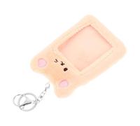 LAPYAPPE Porte-badge Peluche Cartoon Clip de Fixation, Support Fin et Léger pour Élève, Porte-carte Minimaliste pour Poche Avant, Accessoire Scolaire Pratique et Décoratif Marron Ours