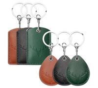 LAPYAPPE Porte-clés Créatifs Pochette pour Carte D'accès Lot de 6 en Cuir Pu Multifonction et Facile à Ranger Présent de Fête pour Accrocher Paquet à Main