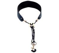 LAPYAPPE Sangle de Cou pour Saxophone en Cuir Bleu Réglable, Accessoire Confortable pour Clarinette et Saxophone, Charge pour Adultes et Étudiants