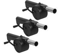LAPYAPPE Souffleur Manuel Ventilateur Portatif pour Barbecue 3 Pièces en Métal et Plastique pour Allumer Rapidement le Feu sans Disperser, Repas Extérieur