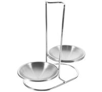 LAPYAPPE Support de Louche en Acier Inoxydable Stable avec Deux Bols pour Ustensiles Cuisine, pour Restaurants et Foyers, Rangement Pratique et Solide