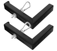 LAPYAPPE Support en L pour Projecteur en Métal Noir, Facile à Installer avec Crochet, Longueur Réglable Jusqu'à 6 Pouces, Lot de 2 Pièces pour Écran de Projection à Domicile