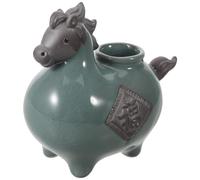 LAPYAPPE Vase en Céramique Vert de Cheval Base Solide, Décoration de Table Artistique pour Études et Intérieur, Symbole de Fortune