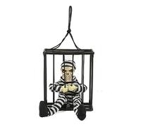 Lapyyne Décorations Animées Hurlantes pour Halloween, Accessoire de Décoration d'halloween avec Capteur de Mouvement, Effrayant Prisonnier de Crâne de Cage Durable de Haute Qualité Facile à Utiliser.