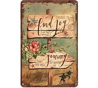 Laquaud Plaque créative en métal « I Will Choose Journey or find Joy » - Décoration murale d'été - Décoration murale d'été pour maison, cafés, bureaux, magasins, pubs, clubs - 30,5 x 20,3 cm - CF-AA13