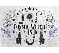 Laquaud The Cosmic Witch is in Metal Sign Witchy Decor Pagan Black Cat Plaque murale en métal 20,3 x 30,5 cm