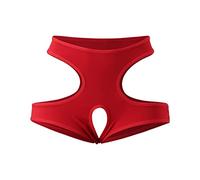 Laque et latex Lingerie Plus Couleur Femmes Super Open Briefs Taille Fichier Sous-vêtements de mode Lingerie en cuir synthétique, rouge, L
