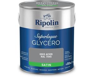 Laque glycéro gris acier RAL 7045 satin - RIPOLIN - 2 L