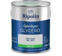 RIPOLIN - Peinture Laque Glycéro Intérieure/Extérieure - Boiseries et Structures Métalliques - Résistance Accrue - Durabilité Remarquable - Gris Clair Ral 7035 - Satin - 2L