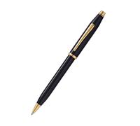 Laque noire Century II avec stylo à bille de rendez-vous plaqué or 23 carats