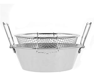LAR DI NOSEDA Friteuse en Acier Inoxydable avec Grille Cm 30 Article pour la Cuisine