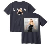 Lara Fabian Tour 2025 T-shirt en coton à manches courtes pour cosplay Hip Hop, gris, 3XL