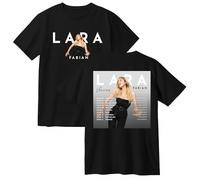 Lara Fabian Tour 2025 T-shirt en coton à manches courtes pour cosplay Hip Hop, Noir , M