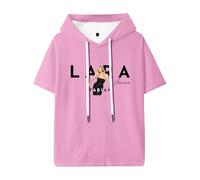 Lara Fabian Voices Tour T-shirt à capuche unisexe à manches courtes décontracté streetwear tendance, rose, XL