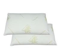 LARA MORADA - Lot de 2 coussins à mémoire de forme, savon en mémoire, avec taie d'oreiller Aloe Vera Made in Italy, 100 % hypoallergénique et anti-acariens, orthopédique, coussin à mémoire de forme