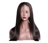 Larafona 100% Humain Cheveux Perruque Bresilien Virgin Hair 360 Lace Wig Lisse Naturelle Noir 1B Preplucked with Baby Hair 20inch/50cm