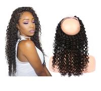 Larafona 360 Brésilien Vierge Lace Frontale Naturel Boucles 100% Virgin Remy Humain Cheveux Curly Lace Frontal Closure 18inch/45cm